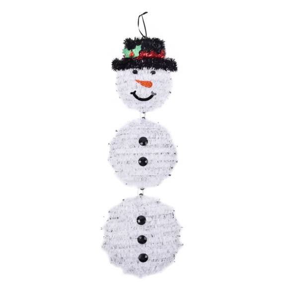 NWT- 24” Adorable- 3 Piece- Tinsel Snowman ⛄️ Decoration Sign - Picture 1 of 1